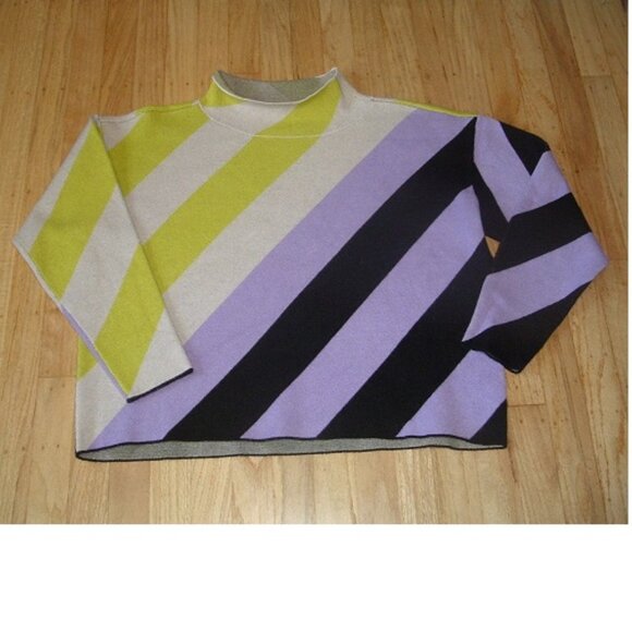 Maeve Anthropologie The Carys Mock Neck Sweater Geometric Knit Sz Medium Thick - Picture 2 of 7